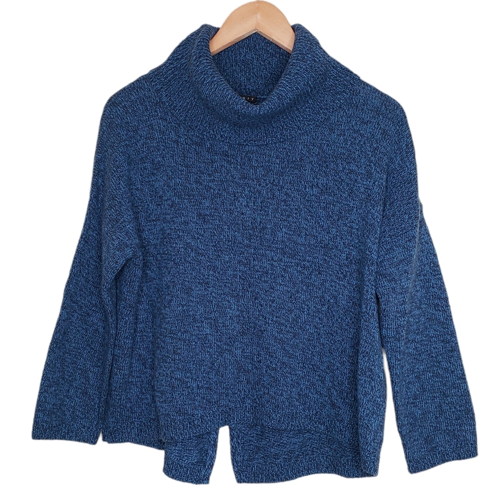 NEW Theory Sal M Loryelle Marled Wool Cropped Turtleneck Sweater